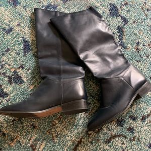 Vintage Navy Blue Leather Boots size 9